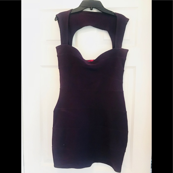 dark purple bodycon dress